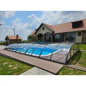 Kupola za bazen Azure Flat Transparent 3.50x7.62m desna vrata – 3mm polikarbonat