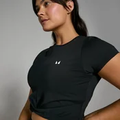 MP Womens Power Short Sleeve Crop Top - Black - M