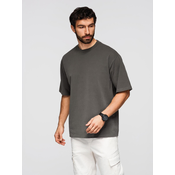 Ombre Mens cotton LOOSE FIT t-shirt with round neckline - black