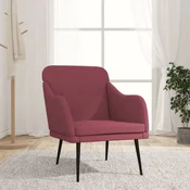 shumee vidaXL Fotelj, vinsko rdeč, 63x76x80 cm, oblazinjenje iz blaga