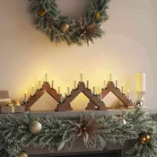 Vidaxl Božični svečni most med 7 LED 3 pcs Rjava 39.5 x 5 x 29 cm