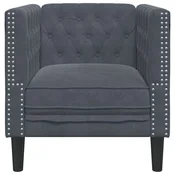 VXL Kavči Chesterfield fotelj Drugo Temno siva 71 x 74.5 x 70.5 cm Žamet