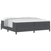 Vidaxl Postelja z vzmetnico Temno siva 200 x 200 cm Žametna tkanina