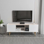 HANAH HOME TV polica Ekvador White Beige