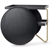 Casa Padrino Luxury Side Table with Wheels Black/Gold - Made in Italy