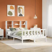 vidaXL vidaXL Knjižna postelja brez vzmetnice bela 160x200 cm trdna borovina, (21608261)