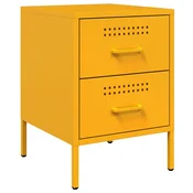 Vidaxl Nočna omarica gorčično rumena 36x39x50,5 cm jeklo