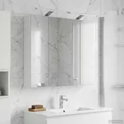 vidaXL Kopalniška ogledalna omara z LED lučmi Bela 80 x 14.5 x 70 cm