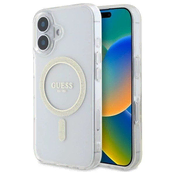 slomart Guess GUHMP16MHFGERET iPhone 16 Plus 6.7 prozoren/transparenten ovitek IML Glitter Circle MagSafe