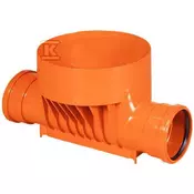 slomart Kineta PP 315x160 180° tip 1 pretočna, za valovito dvižno cev 315mm in gladko dovodno cev 160mm, z tesnilom, oranžne barve (Diamir 315)
