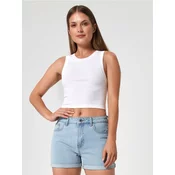 Sinsay - High waist mom kratke pantalone od teksasa - plava