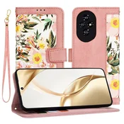 Infostyle Preklopna torbica Flower Bed za Honor 200 Lite Roza/Umetno usnje + TPU silikon