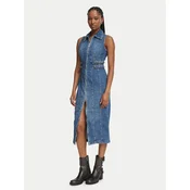 Guess Jeans obleka W6BK33 D2104 Modra Slim Fit