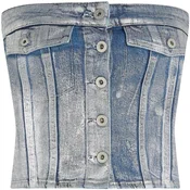 Ženski jeans kombinezon brez naramnic
