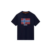 NAPAPIJRI Majica FLAG TIKI modra/temno modra/karminsko rdeča