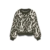 VERO MODA Pulover VMNANCY temno siva / jelka / bela