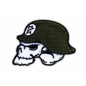 shumee Našitek lobanje v čeladi - samolepilna podlaga - vezen našitek/značka/emblem