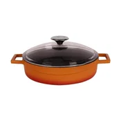 Saucepan, cast iron, 24 cm, Glaze, orange color - LAVA brand