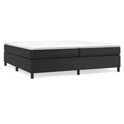 Vidaxl Posteljni okvir z vzmetmi črn 200x200 cm umetno usnje