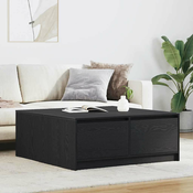 stol za kavu s ladicama crni hrast 100x100x40 cm
