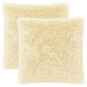 vidaXL Prevleka za blazino 2 pcs HEERLEN Krem 80 x 80 cm PV flis