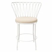 Casa Padrino luxury Art Nouveau wrought iron bar chair white/beige H. 110 cm