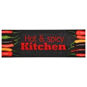 Vidaxl Kuhinjska preproga pralna z napisom Hot & Spicy 60x300 cm