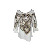 Rody’s forever Bluza za k noši Damenbluse IL26 weiß/braun marimea S bela
