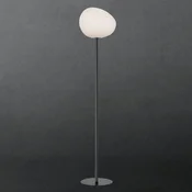 Foscarini Gregg medijska talna svetilka, 151 cm, grafit - Dnevna soba/jedilnica - Dizajn - bela satinirana, grafitna - Steklo
