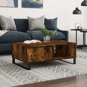 vidaXL Klubska mizica dimljeni hrast 90x60x35 cm inženirski les