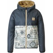 Brown-Blue Womens Reversible Winter Jacket with Hood Picture Posy - Women