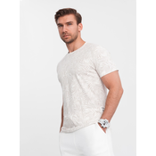 OMBRE Moška majica V1 OM-TSFP-0182 svetlo bež MDN124997 XXL