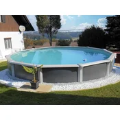 CF. Group Bazenska folija okrogla, O 360 x 135 cm - siva - Debelina 0,8 mm/brez obrobe (prekrivno)