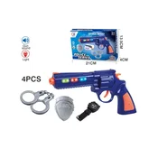Policijski set-pištolj, lisice, znacka (sa svetlima i zvukom) ( 70133 )