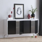 Hanah Home Komoda PEETA 140x94x40cm Crno-Bela