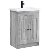 Vidaxl Komplet pohištva za kopalnico Siva Sonoma 78,5 x 37,5 x 81 cm