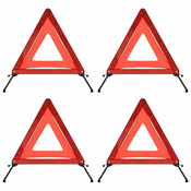 SHUMEE Prometni opozorilni trikotniki 4 kosi rdeči 56,5x36,5x44,5 cm