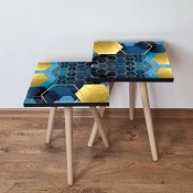 Hanah Home 2SHP160 Pomocni stocic, 2 komada, Teget