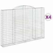 Lucne gabionske košare 4 kom 300x30x200/220cm pocincano željezo