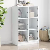 Visoka komoda s vratima bijela 68x37x109 cm konstruirano drvo