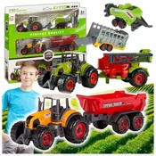 KOMPLET KMETIJSKIH MEHANIZMOV ZA OTROKE TRAKTOR PRIKOLICA BALIRKA KMETIJSKA IGRAČA