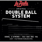 LaBella S500L Double Ball End Flat Wound Bass Strings Light 43-104