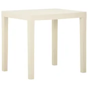 Vidaxl Vrtna miza bela 79x65x72 cm plastika