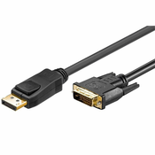 Goobay DP (M) / DVI-D (M) kabel, crna, pozlacen, 3 m