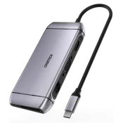 Choetech Večfunkcijski USB HUB, čitalnik SD in TF kartic, HDMI 4K VGA Full HD RJ45 9v1, siv