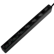 LogiLink Vtičnica Slim Euro 6-smerna 1,5 m črna