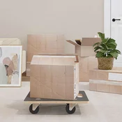 vidaXL Transportni Voziček 6 pcs Siva Vezani les