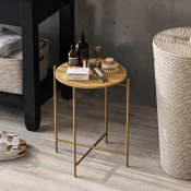 Hanah Home Klub sto Shb 46x56x46cm Zlatno-Bež