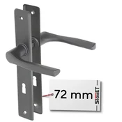 Kljuka za vrata dolga plošča NATI 72 mm grafitna KEY
