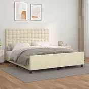 Okvir za krevet s uzglavljem krem 180x200 cm od umjetne kože